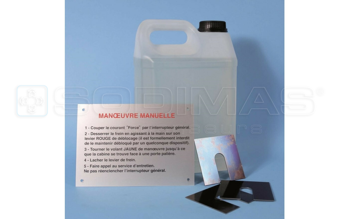 Kit complet comprenant 5 litres d&rsquo;huile synth&eacute;tique SY220 haut rendement + 3 cales pelables + 1 plaque de d&eacute;pannage