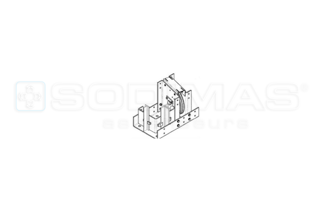 Ensemble poulie 240x2x8 mm renvoi bas 630 kg Sodiciel 3 main gauche