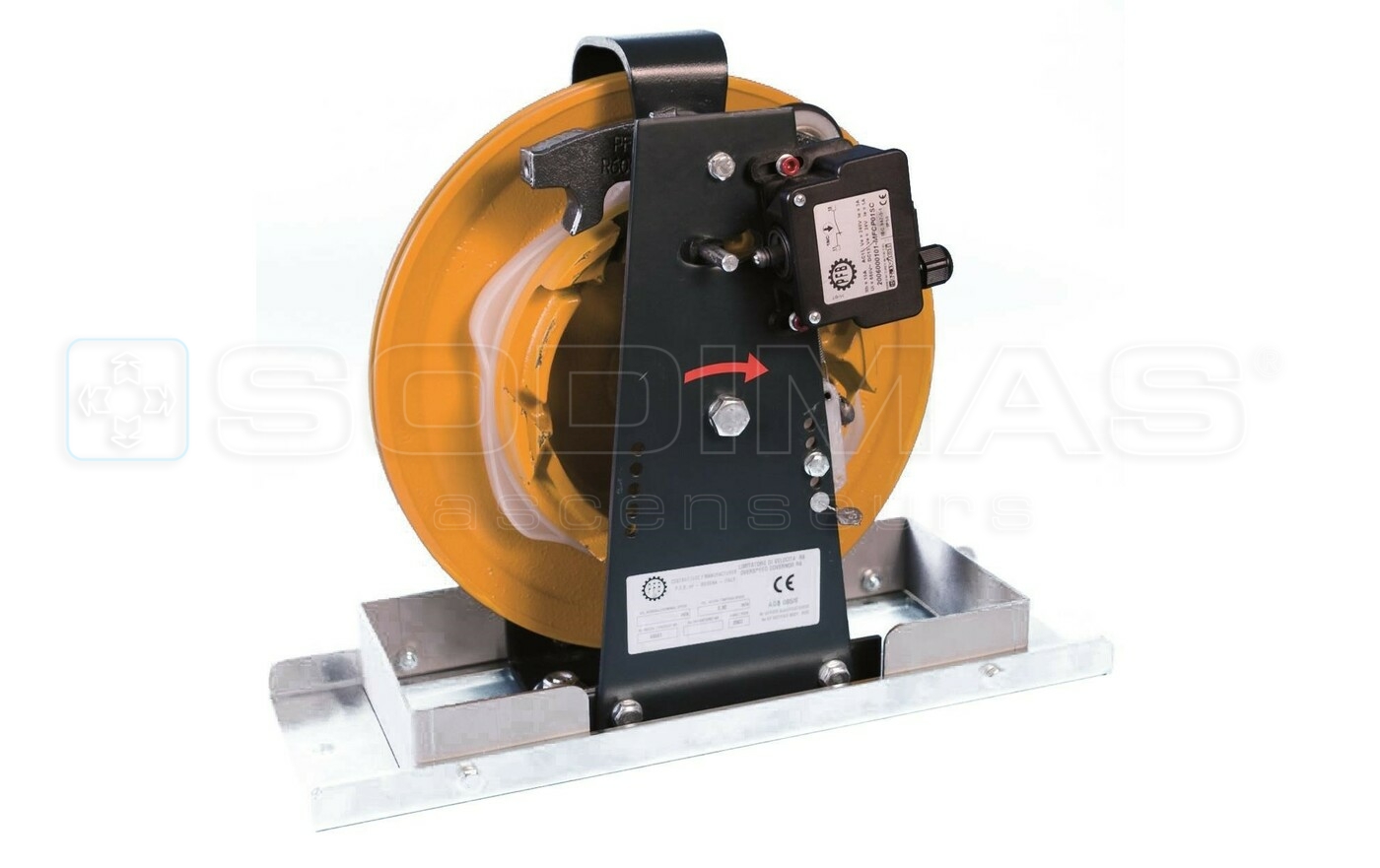 Limiteur de vitesse type R6R - Diamètre 300 mm - 1 sens de prise gauche ou droite - Embase 116 x 170 mm (lxL) - Sens droite vitesse de prise 1,60 m/s