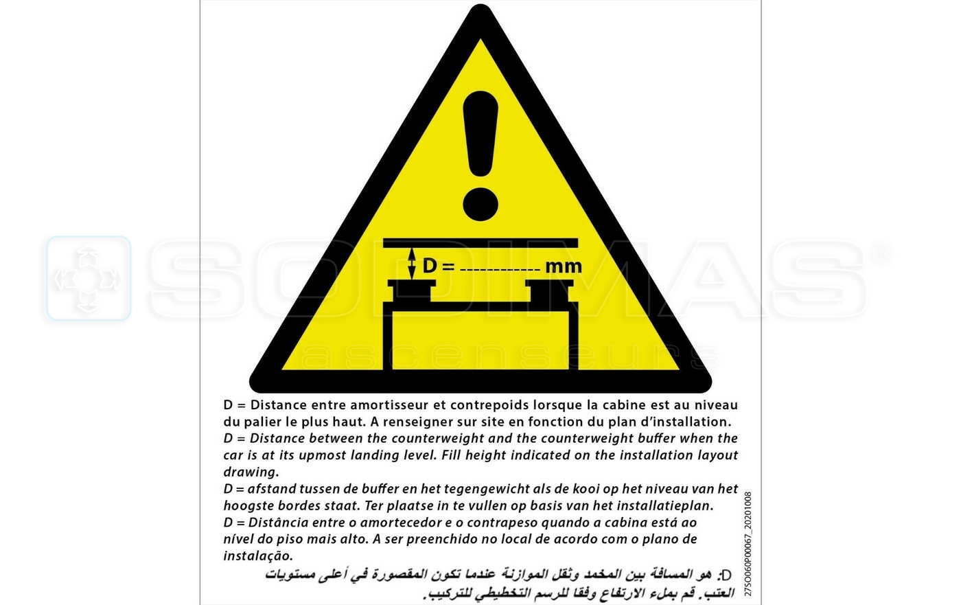 Etiquette refuge contrepoids 81-20