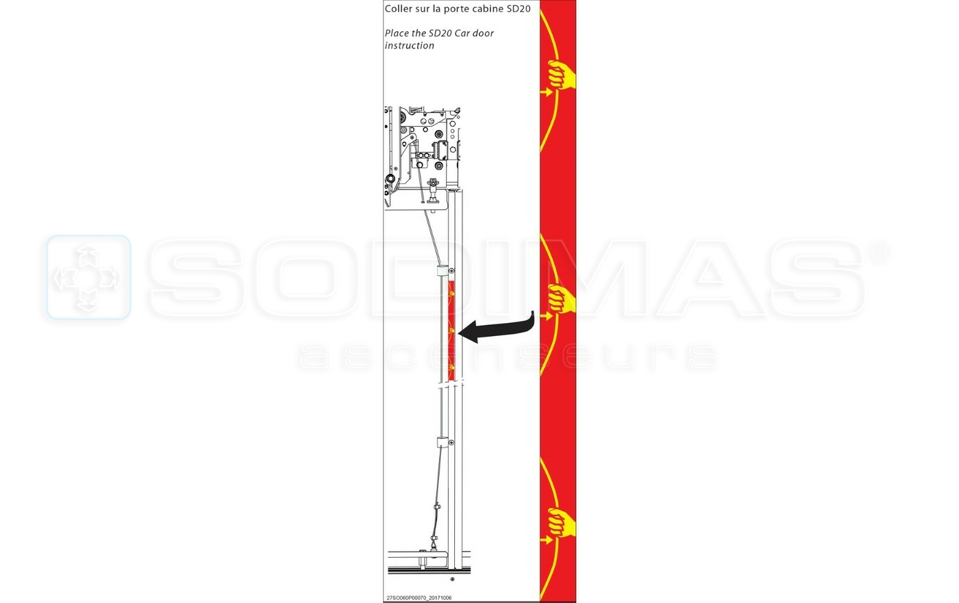 Etiquette porte cabine SD20