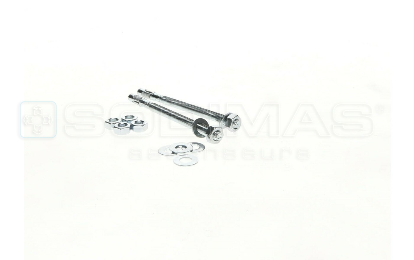 Ensemble 2 spits M8x130 pour fixation du support came au mur