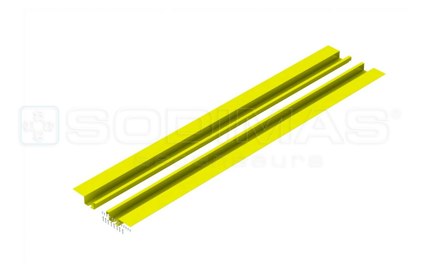 Ensemble tôles support fixation barrières SICK - H2520 mm à recouper