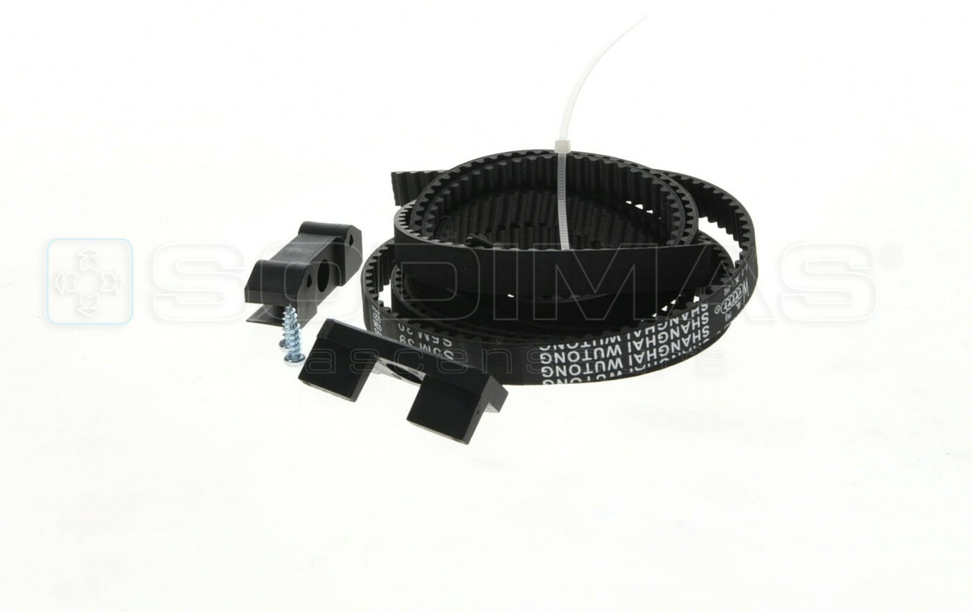 Courroie avec attache portes cabines ouverture centrale - 2 Vtx - PL 1100 - Lg 2000 -SD20