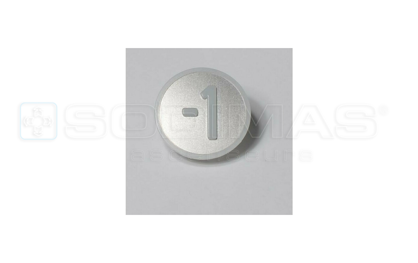 Pastille KSS grav&eacute; -1 en blanc sur fond gris - compatible