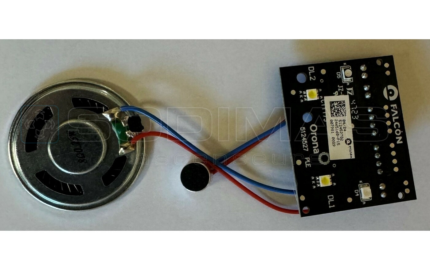 Carte eclairage secours 6v amp 2 led + Haut Parleur