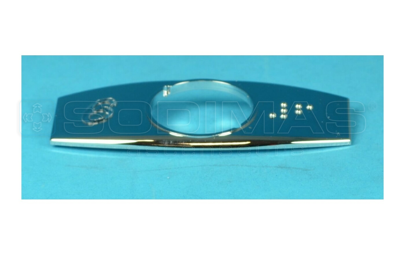 Chicklet chrom&eacute; grav&eacute; 6 &agrave; gauche braille &agrave; droite