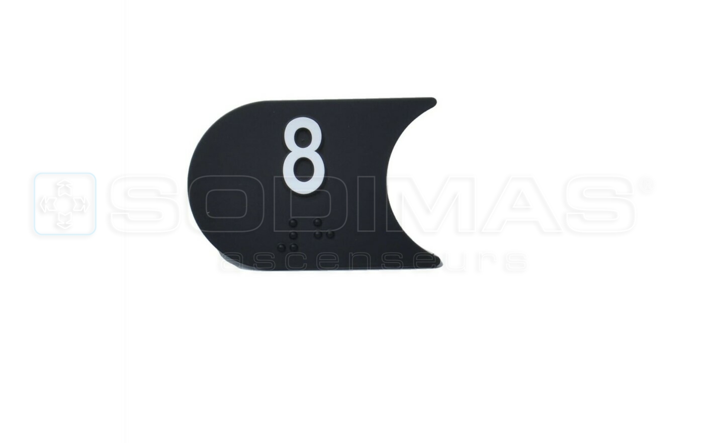 Insert demi lune grav&eacute; 8 + braille