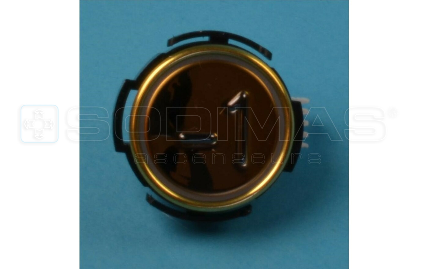 Bouton RT42 IX TIN ton or grav&eacute; -1 LED rouge