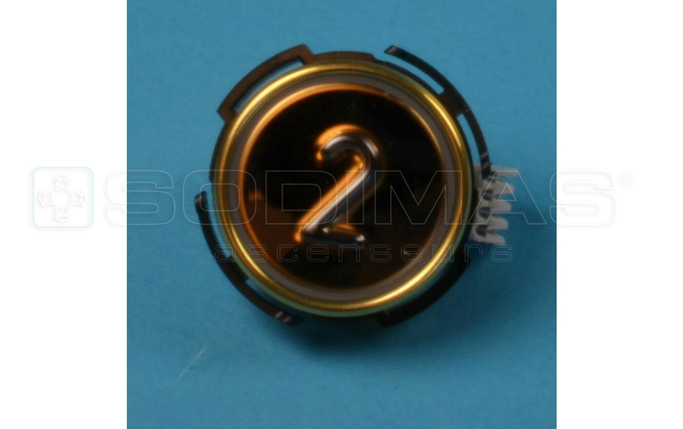 Bouton RT42 IX TIN ton or grav&eacute; 2 LED rouge