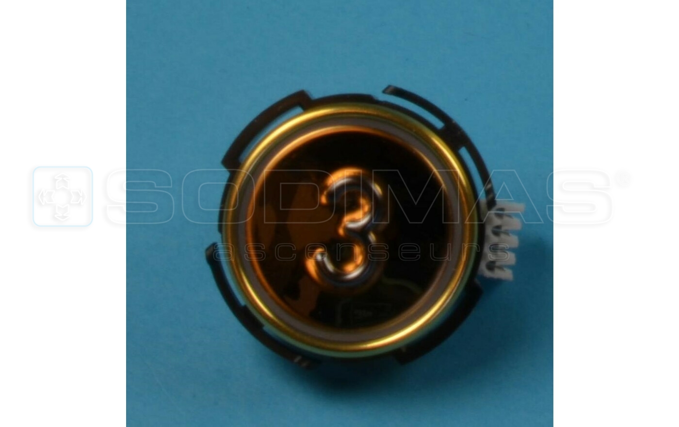 Bouton RT42 IX TIN ton or grav&eacute; 3 LED rouge