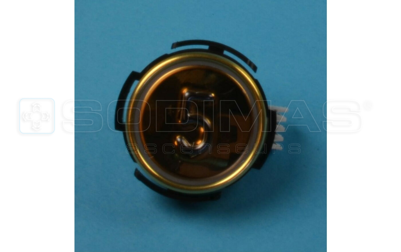 Bouton RT42 IX TIN ton or grav&eacute; 5 LED rouge