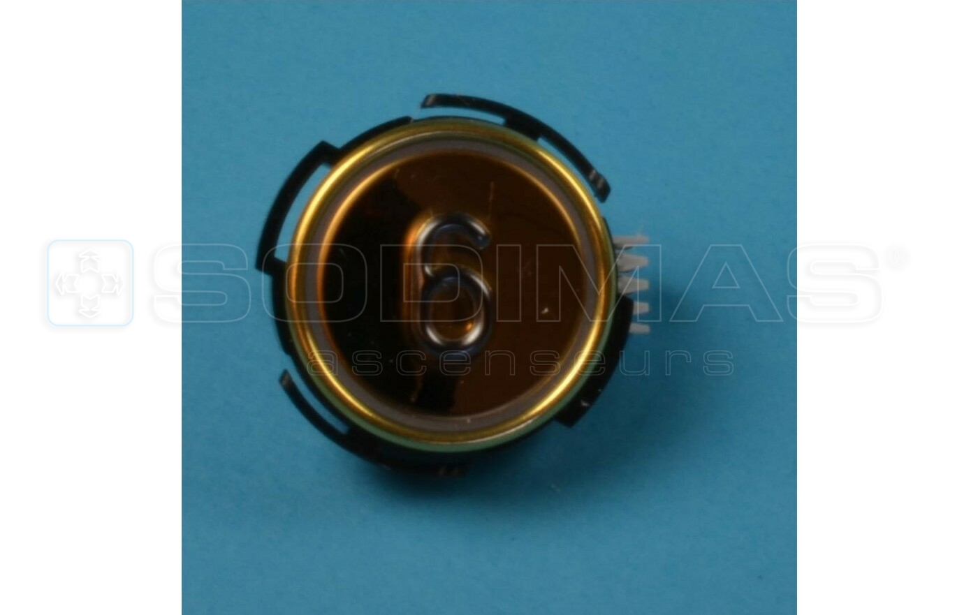 Bouton RT42 IX TIN ton or grav&eacute; 6 LED rouge