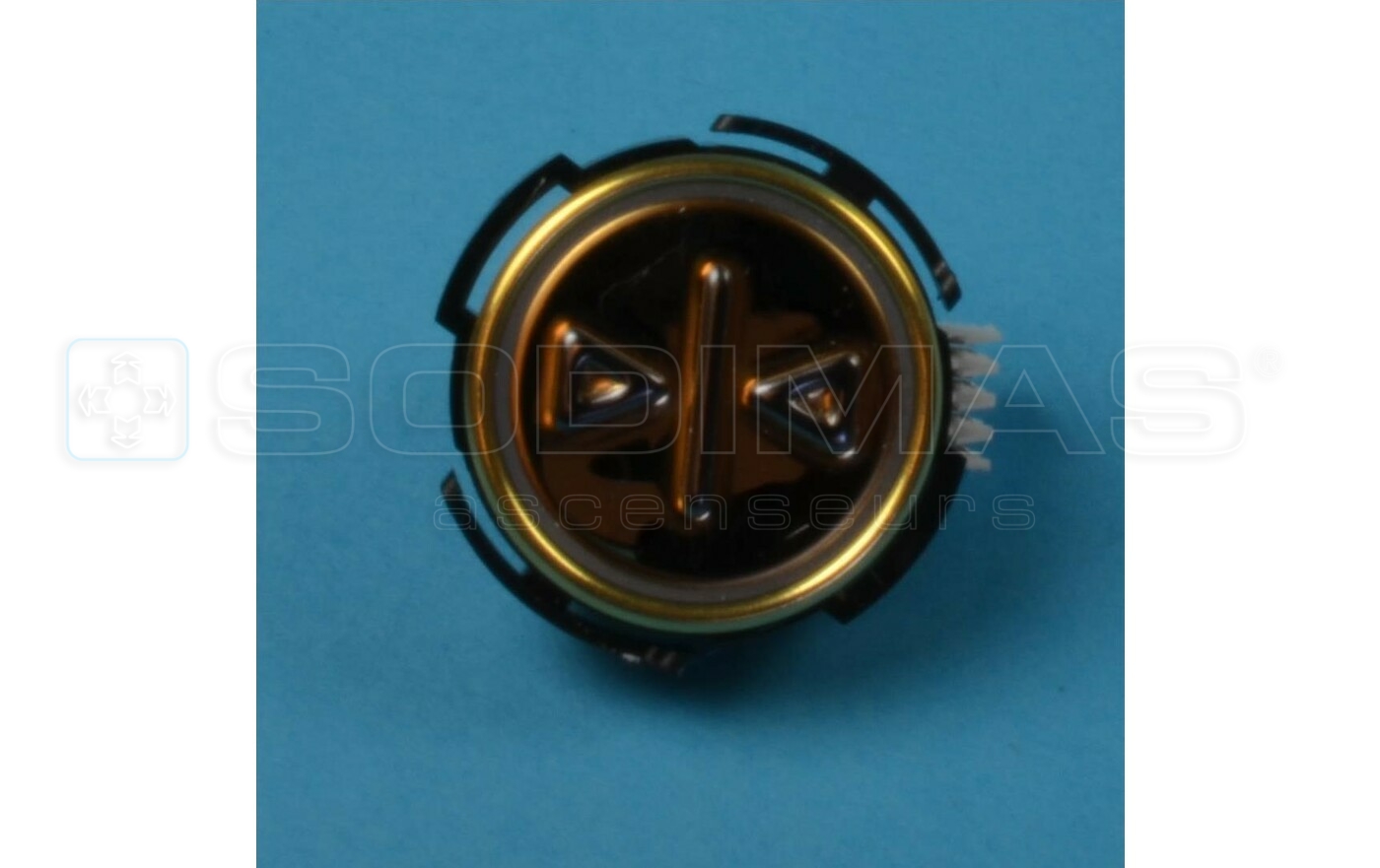 Bouton RT42 IX TIN ton or grav&eacute; >< LED rouge