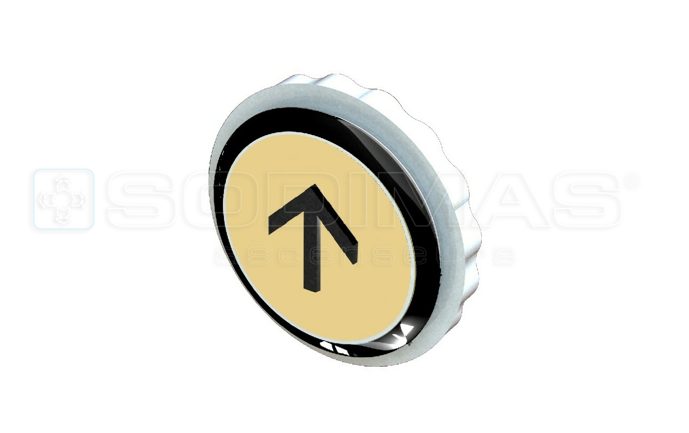 Bouton Slyma V2 or bross&eacute; fl&egrave;che mont&eacute;