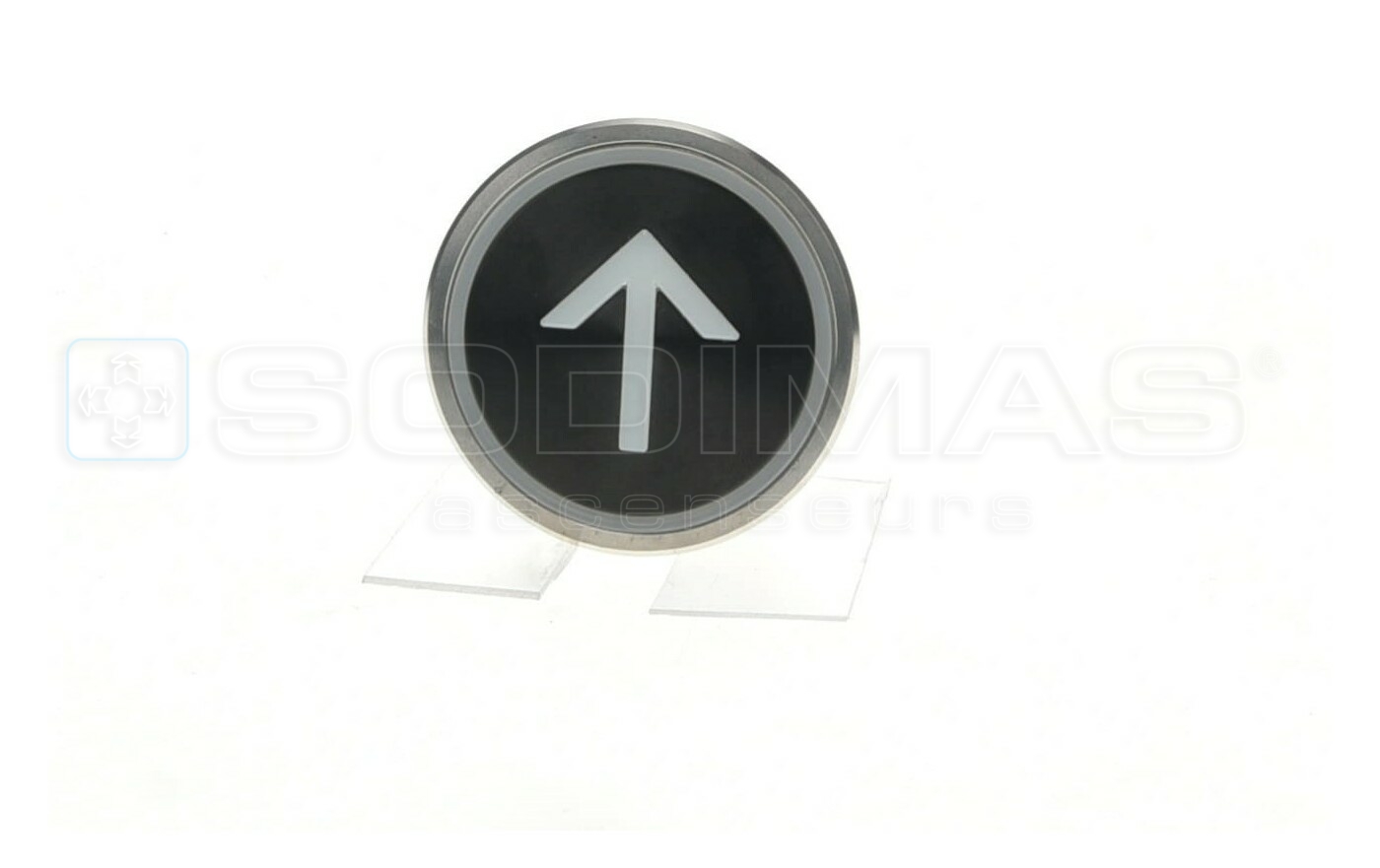 Bouton Cyntra XL V2 noir brossé flèche monté