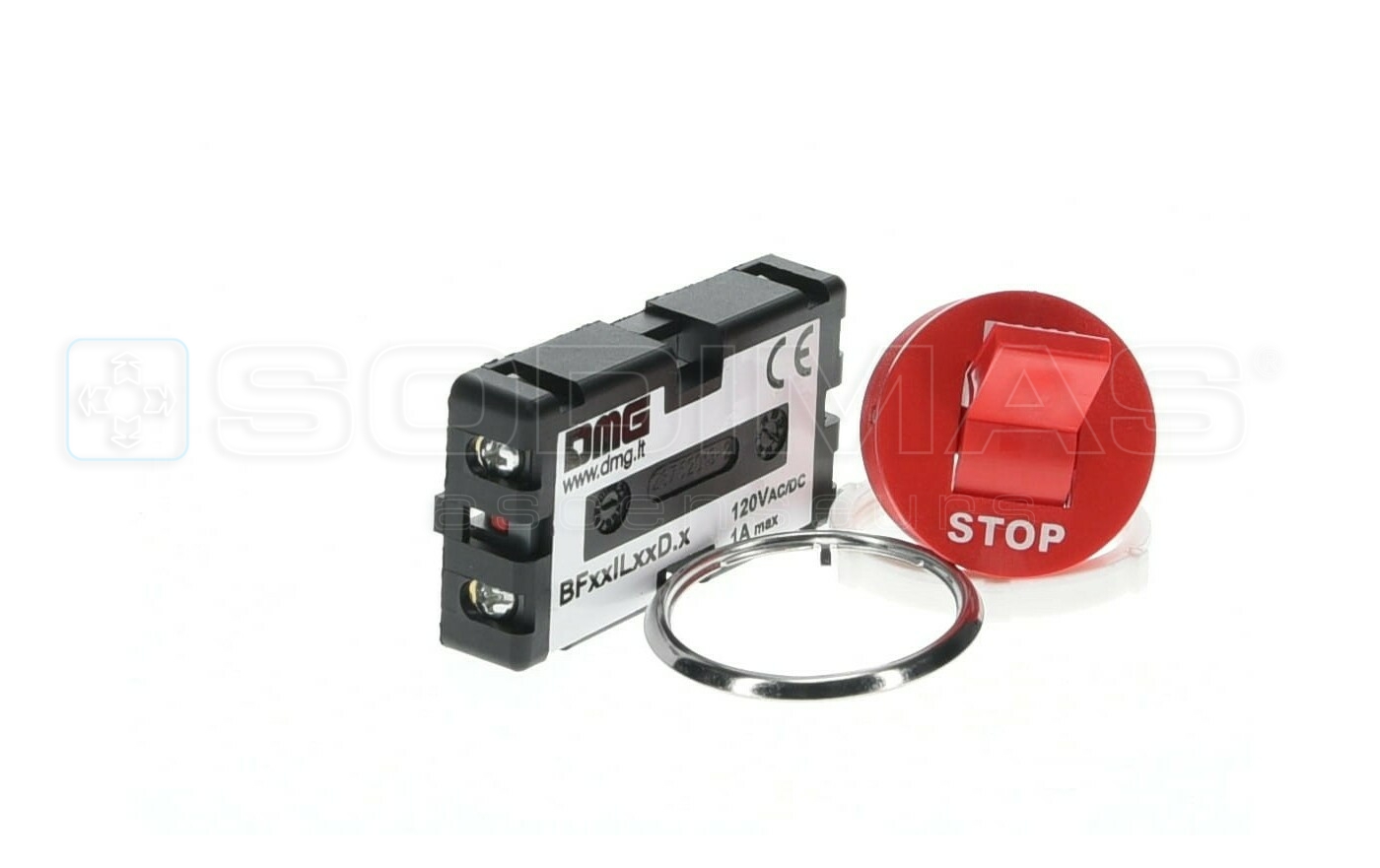 Bouton tumbler rouge Stop cabine