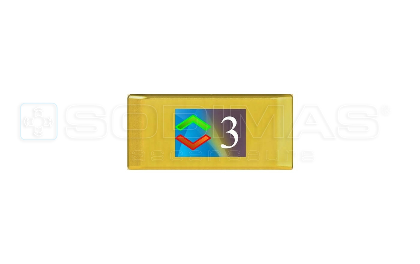 Boitier applique 3,5" sans gong, finition or miroir