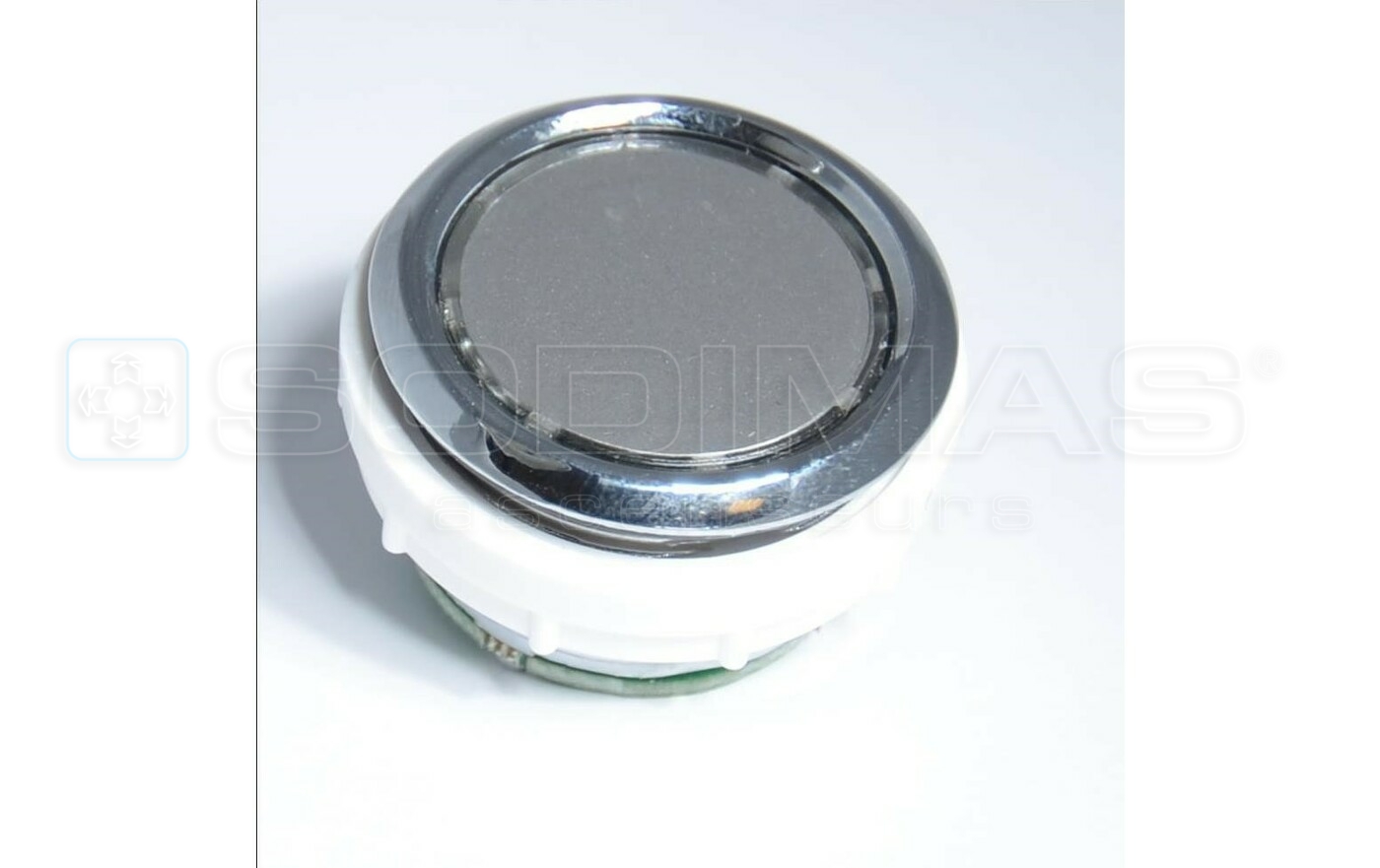 Bouton ERCOLE inox vierge led bleue - 1 contact 24 V , connecteur JST