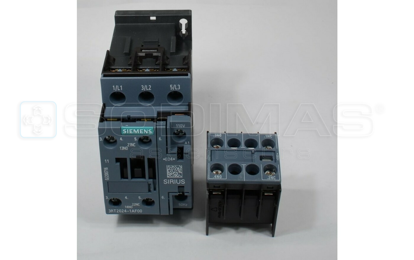 Relais 3RT2024-1AF00 + 3RH2911-1NF11 2NO +2NF 110VAC - compatible