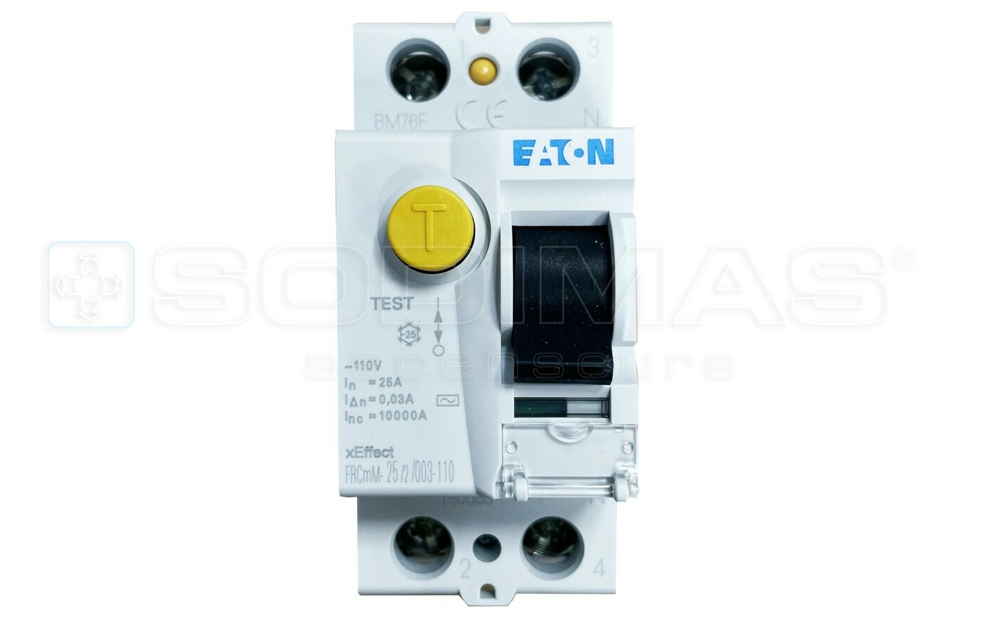 Interrupteur diff&eacute;rentiel 110v type AC -1P+N 25A 30mA