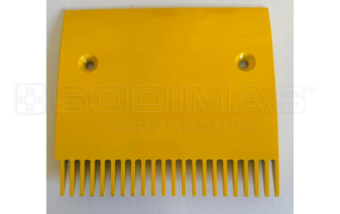 Peigne jaune 181.4 * 199.5 mm milieu 22 dents 2 trous- compatible pour trottoir roulant 9500AE hauteur trou fixation 58 mm