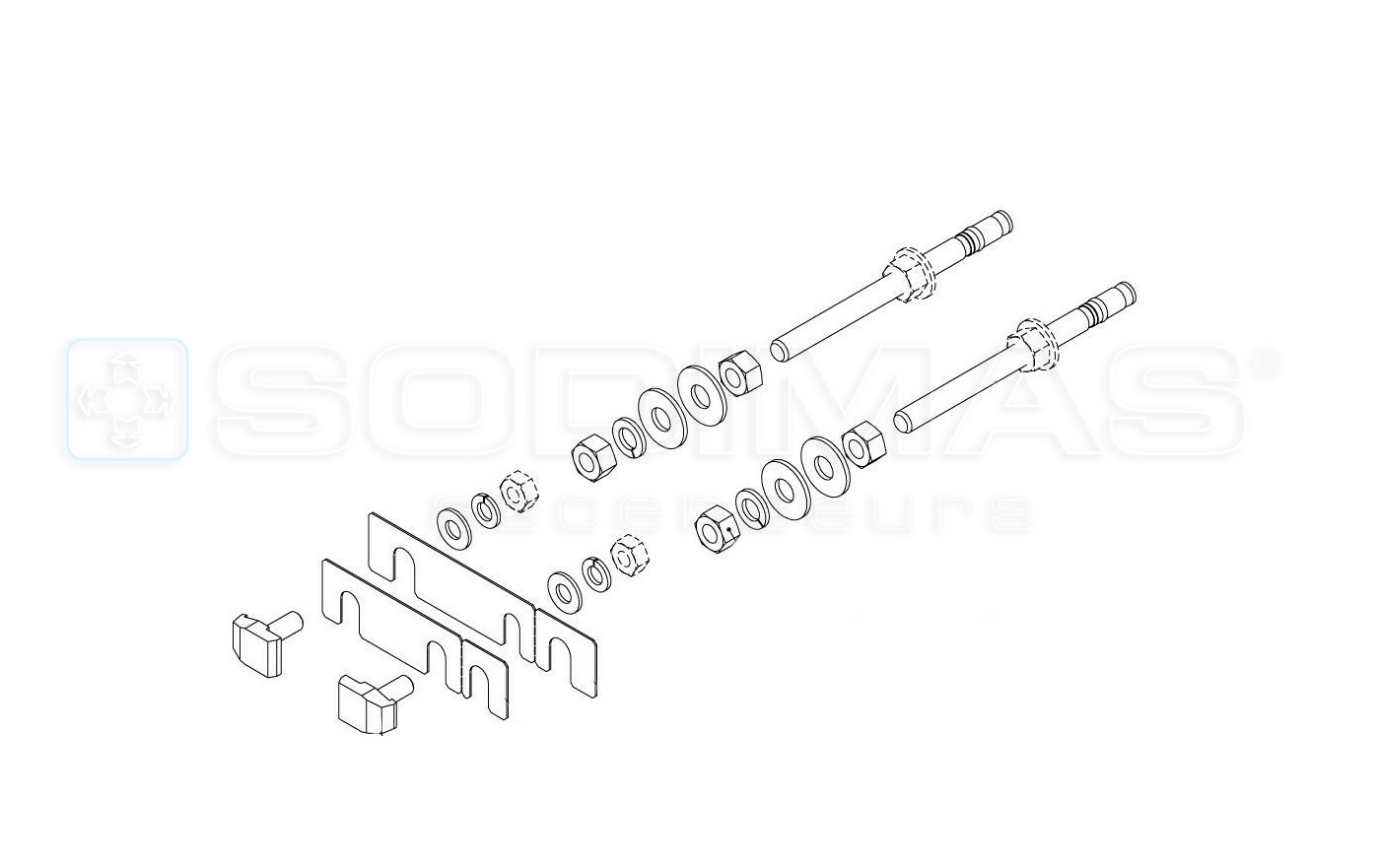 Sachet de visserie T2 attaches de guide plat