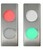 Plastron applique feux Rouge / Vert monte voiture -Diamètre 90 mm - led